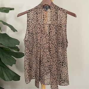 Forever 21 Women's Leopard Print Sleeveless Top - Brown